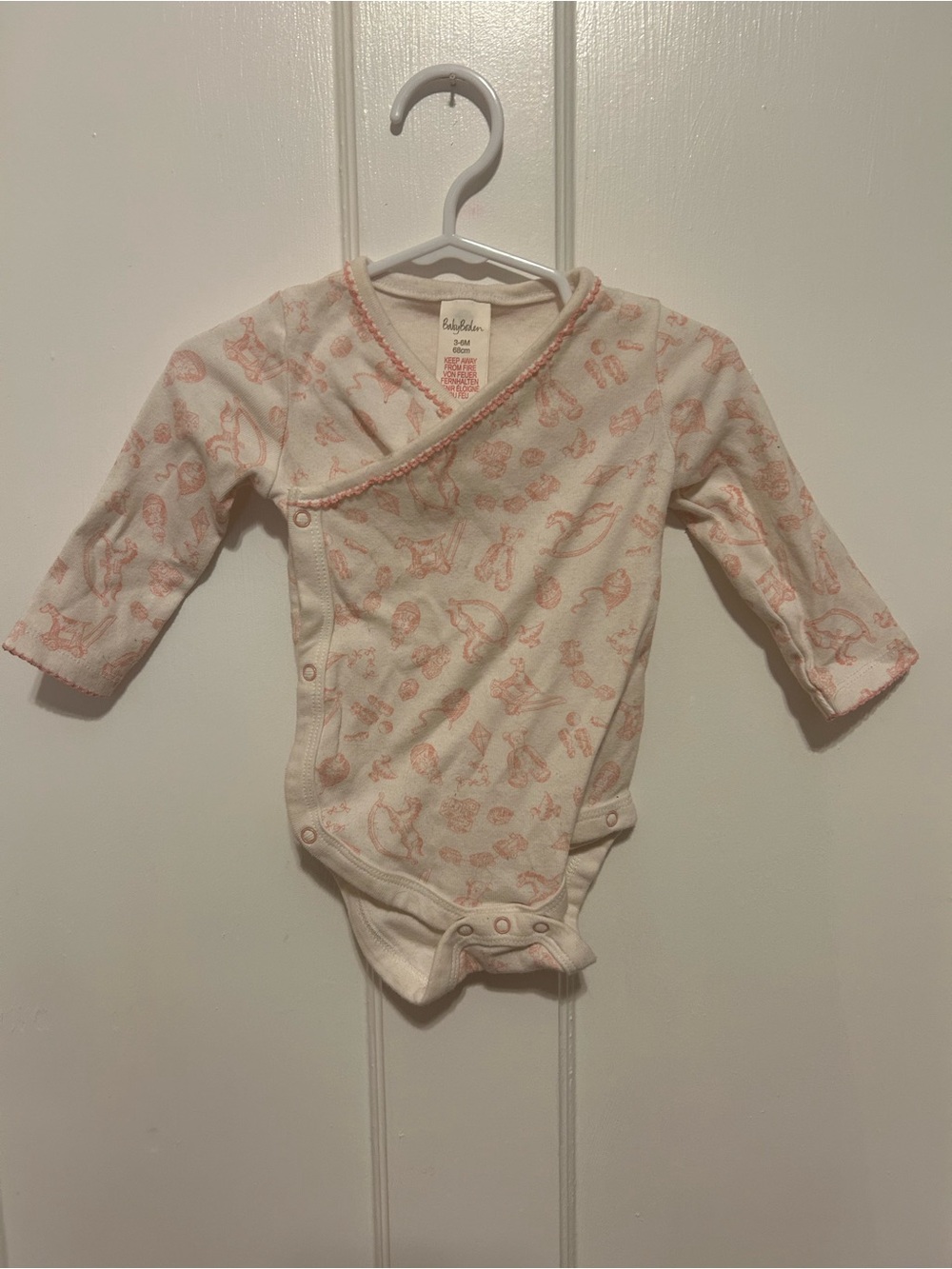 Baby Boden Pink Print Wrap-Style Baby One-Piece